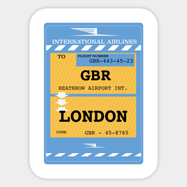 Great Britain Plane ticket Sticker by nickemporium1